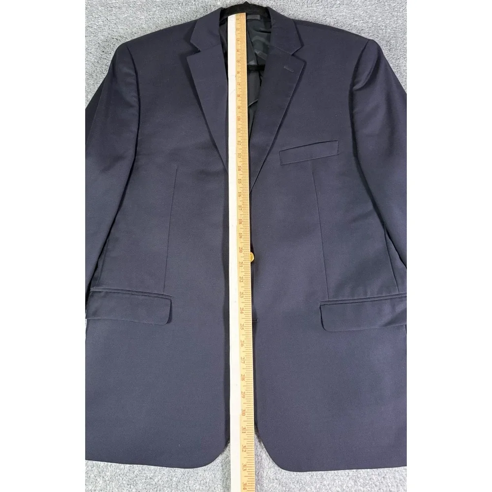 Lauren Ralph Lauren Mens Blazer 44 R Navy Blue 100% Wool Gold Button Sport Coat